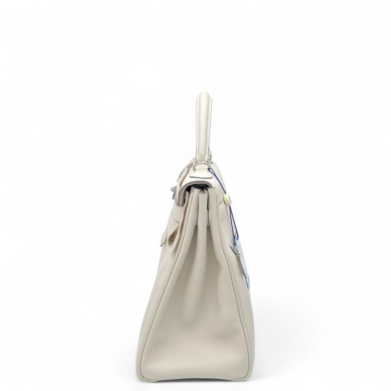 Pre-owned HERMÈS Leather tote bags Hermes Horse Shoe Lakis Kelly 32 Swift 10 Craie (jd0817a0) [Deposit 2] [Full Price $53000]