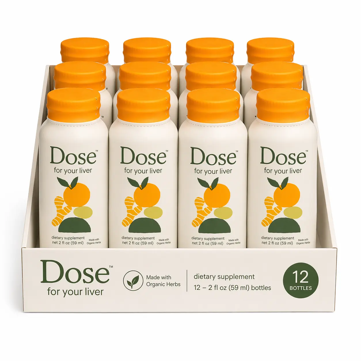 DOSE Daily Liver Support Shot 2 fl oz – Liquid Wellness Formula with Milk Thistle, Ginger, Turmeric & Dandelion Root