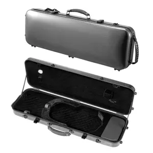 VEVOR  4/4 Full Size Violin Case,  , Built-in Hygrometer, Lightweight Portable Travel Carrying Bag, with Plush Lining, Shoulder Straps, Anti-Scratch, Professional Oblong Shape, for Violin, Black