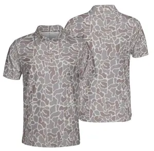 Men’s Performance Polo Shirt Classic Deer Camo Hunting Style Moiture Wicking Outdoor Outfit Tee – Perfect for Outdoors or Fishing