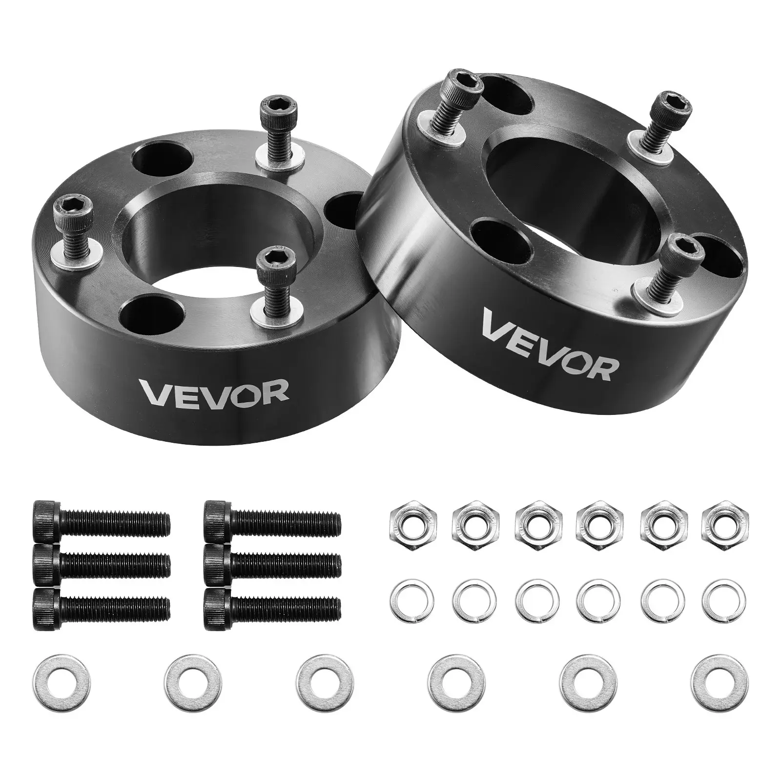 VEVOR 3 Inch Front Leveling Lift Kit for 2004-2025 Ford F150 2WD/4WD, 2003-2018 Expedition, 2005-2008 Lincoln Mark LT, Chassis Level Kit with 2PCS Heavy Duty Forged Aluminum Suspension Strut SpacersSummervibes Truck, Lifts Front, Forged Alum.