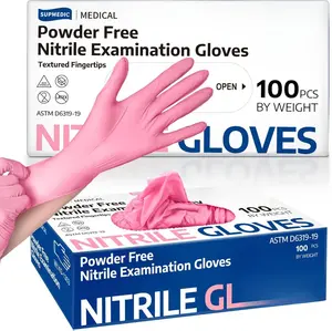 Supmedic Medical Grade Nitrile Exam Gloves, 100 PCS, Textured Fingertips, Powder-Free & Latex-Free, ASTM D6319-19, Ideal for Cooking, Cleaning, and Everyday Tasks