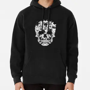 French Bulldog Dog Graphic Halloween Skull Costumes Sweatshirt Hoodie - Spooky Frenchie Design for 2024 Perfect Lovers and Costume Parties