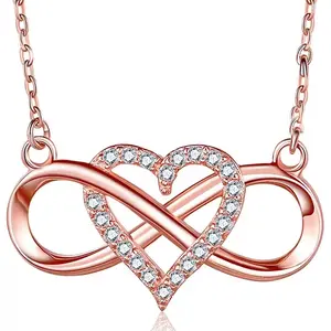 Fashion Infinity Heart Pendant Necklace Synthetic Synthetic Zircon​ Heart Infinity Jewelry Couples Necklace Valentine'S Day Anniversary Birthday Gift Party Jewelry, For Teenager