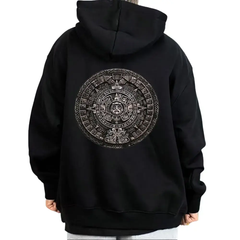 Unisex Chicano-Mexican Lowrider Azt 12 Oversized Graphic Streetwear Hoodie/Crewneck Tops, 12oz Medium-Heavy Cotton-Polyester Clothes, Long Sleeve Loose Fit Casual Menswear Sweatshirt