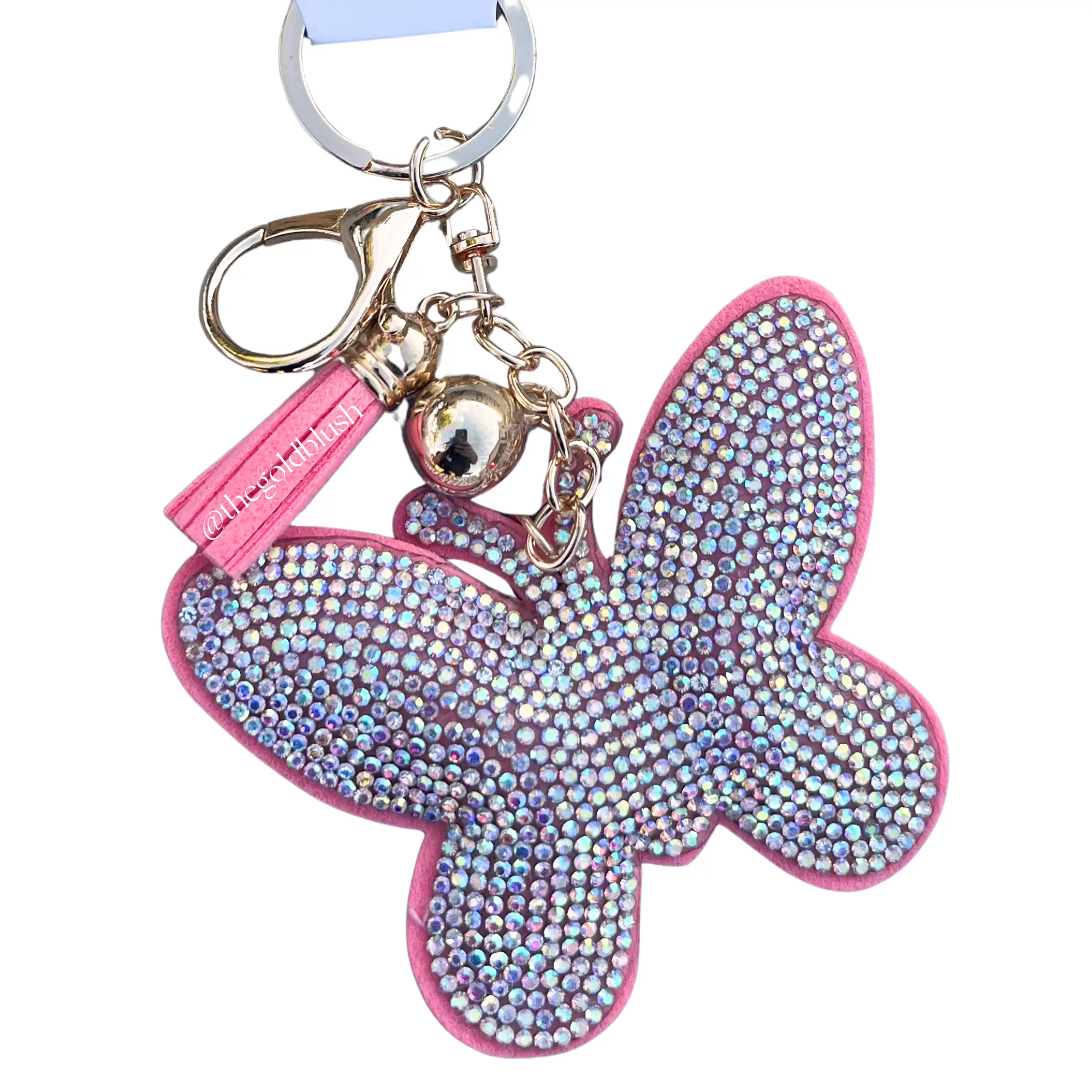Pink butterfly, Gold Hardware