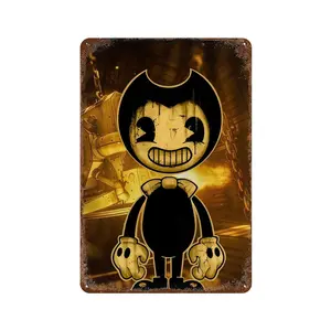 8x12 Inch Bendy Ink Horror Poster Tin Metal Decorative Wall Paintings - Vintage Artwork for Home Decor