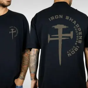 Iron Sharpens Iron Christian Gym Shirt Gym Pump Christian Clothes Proverbs Bible Verse Shirt Christian Streetwear Jesus Christian Man Shirt