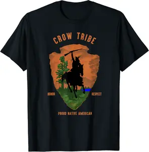 crow Tribe Native American Indian Vintage Arrow Retro T-Shirt - Elaynavi Shop 52B08T9C695L