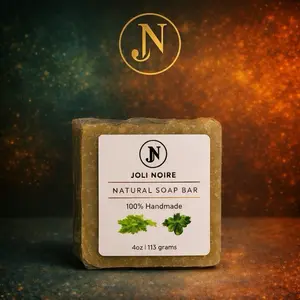 Joli Noire Natural Soap Bar 100% Handmade with green herbs 4oz for Natural Ingredient Lovers