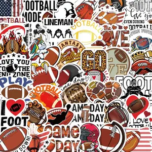 Football Themed Sticker, 50/1000pcs Waterproof Self Adhesive Decor Paper, Decor Sticker for Gift Greeting Card Water Bottle Laptop Phone Cellphone, Ornaments