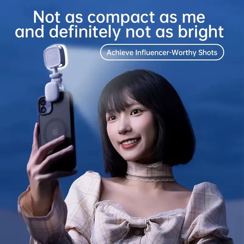 Rechargeable LED Phone Light for Influencer-Worthy Shots - Not as Compact as Me and Definitely Not as Bright
