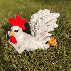 Creative Resin Rooster Sculpture Ornament, Home Desktop Decorative Figurine, Fun and Unique Desk Decoration, No Precious Metal Plating