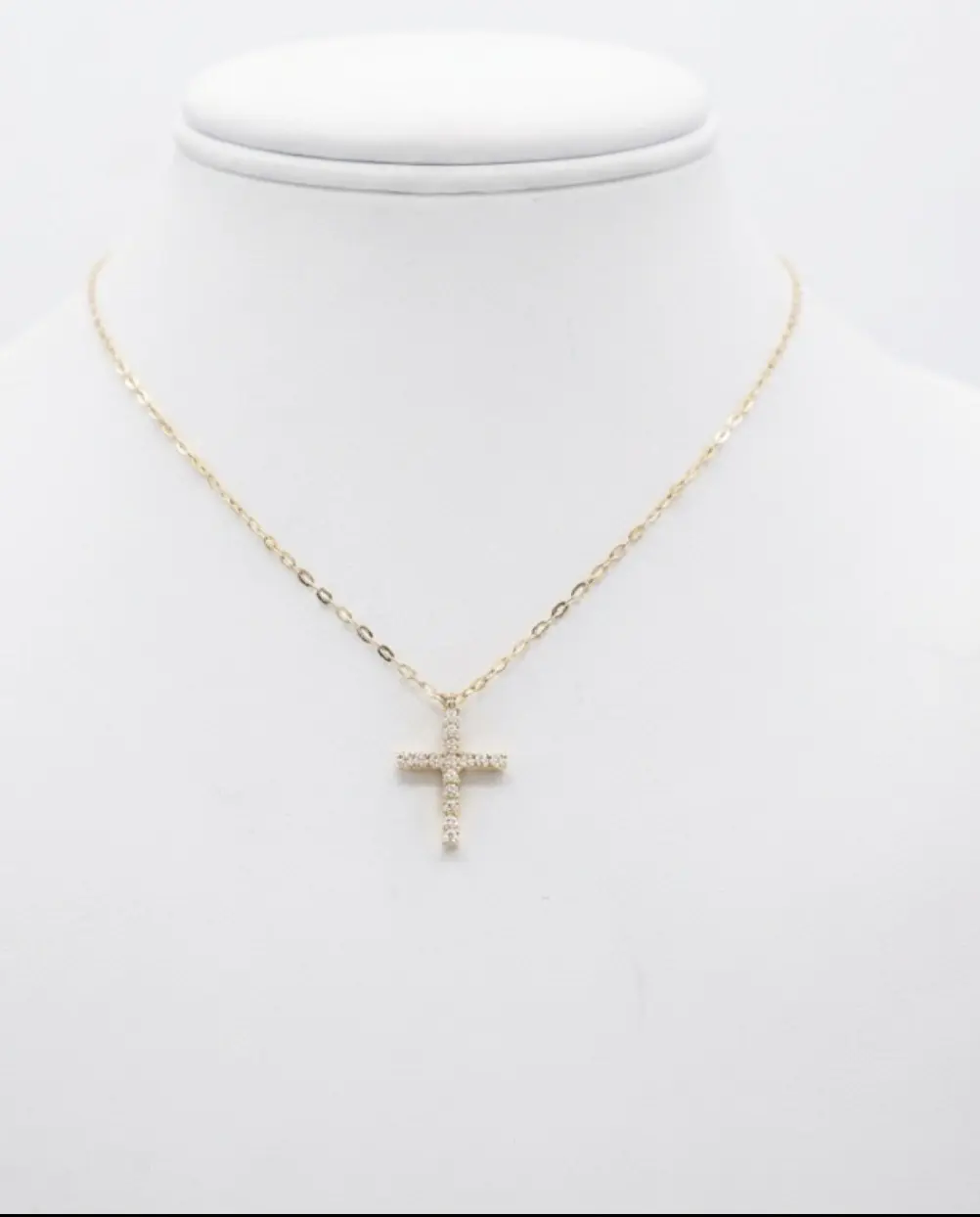 Elegant Gold Cross Necklace with Delicate Chain and Sparkling Details for Everyday Wear