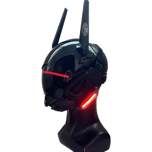 Cyberpunk LED Mask Futuristic Techwear Halloween Cosplay Costume Cool Mask Sci-fi Helmet Toys For Any Adult