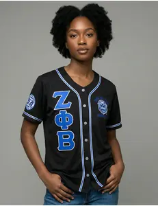 Zeta Phi Beta Baseball Jersey Black
