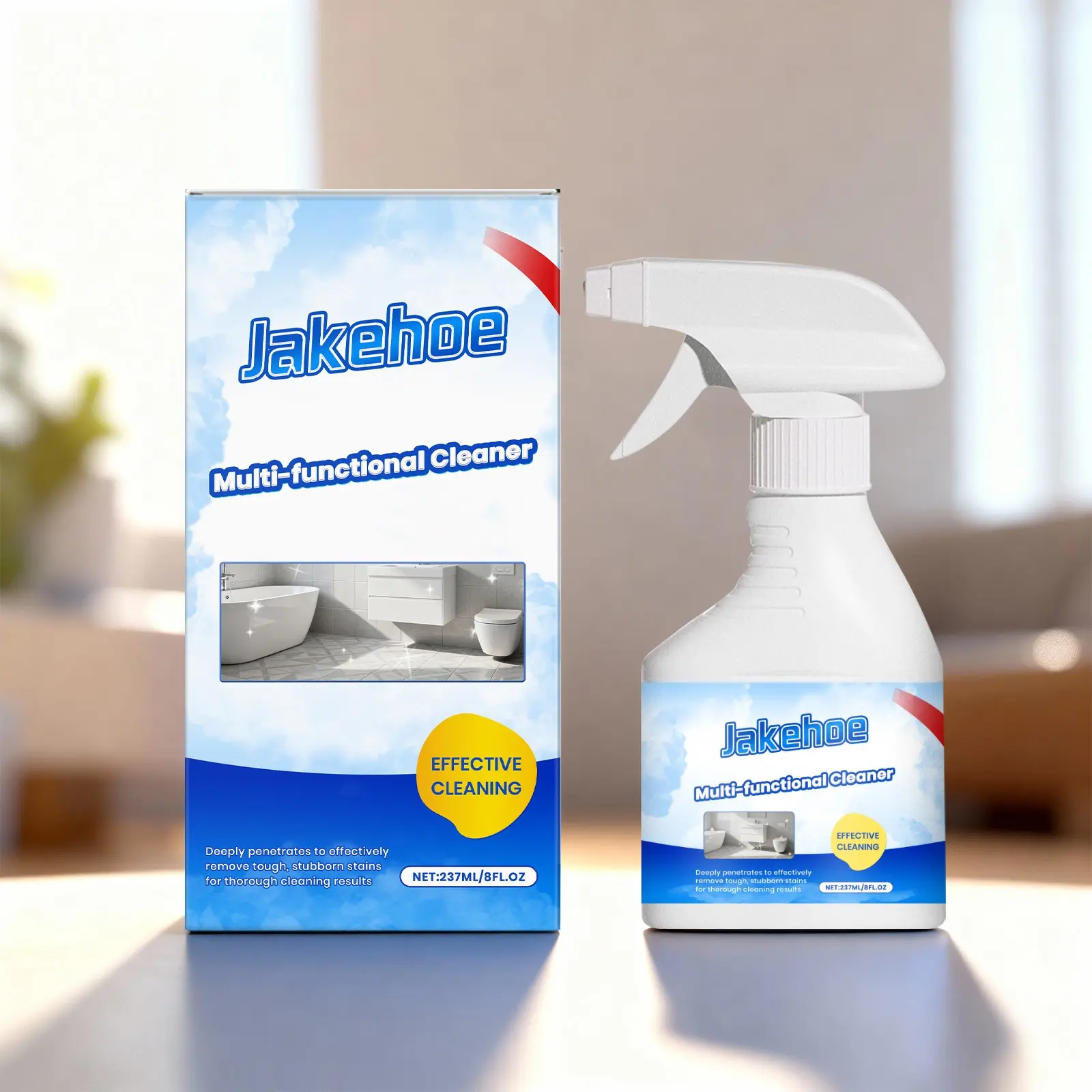 Jakehoe Stain Cleaner Spray, Multipurpose Cleaner, Stain Remover, Kitchen Bathroom Multi-Surface Household Daily Cleaning Spray, Effective Grime Removal Solution