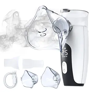 Smart Digital Display Portable Nebulizer for Adults and Kids, Portable Nebulizer Machine for Breathing with Mouthpiece and Mask, Handheld Nebulizer for Travel and Home Use