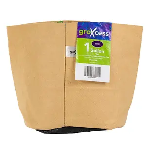 GroXcess Pro Tan 1 GAL Fabric Pot No Handles