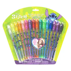 Stitch 16 Piece Glitter Pen Body Art Set, Glittery and Bright Colors, Ages 3+ by Townley Girl