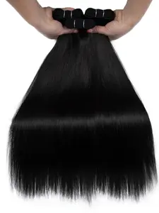 Brazilian Virgin Remy Straight Human Hair Weave, Hair Weft Extensions, 1 Piece Bundle Natural Black Color Double Drawn 100 Percent Unprocessed For Sew In Weaves And Braiding Soft Full Texture Length And Volume For Custom Hairstyles