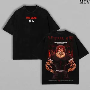 Yujiro Hanma – Baki Anime T-Shirt The Ogre Oversized Washed Graphic Tee Heavy Cotton Streetwear for Anime Fans & Gym Lovers Classic Apparel N44