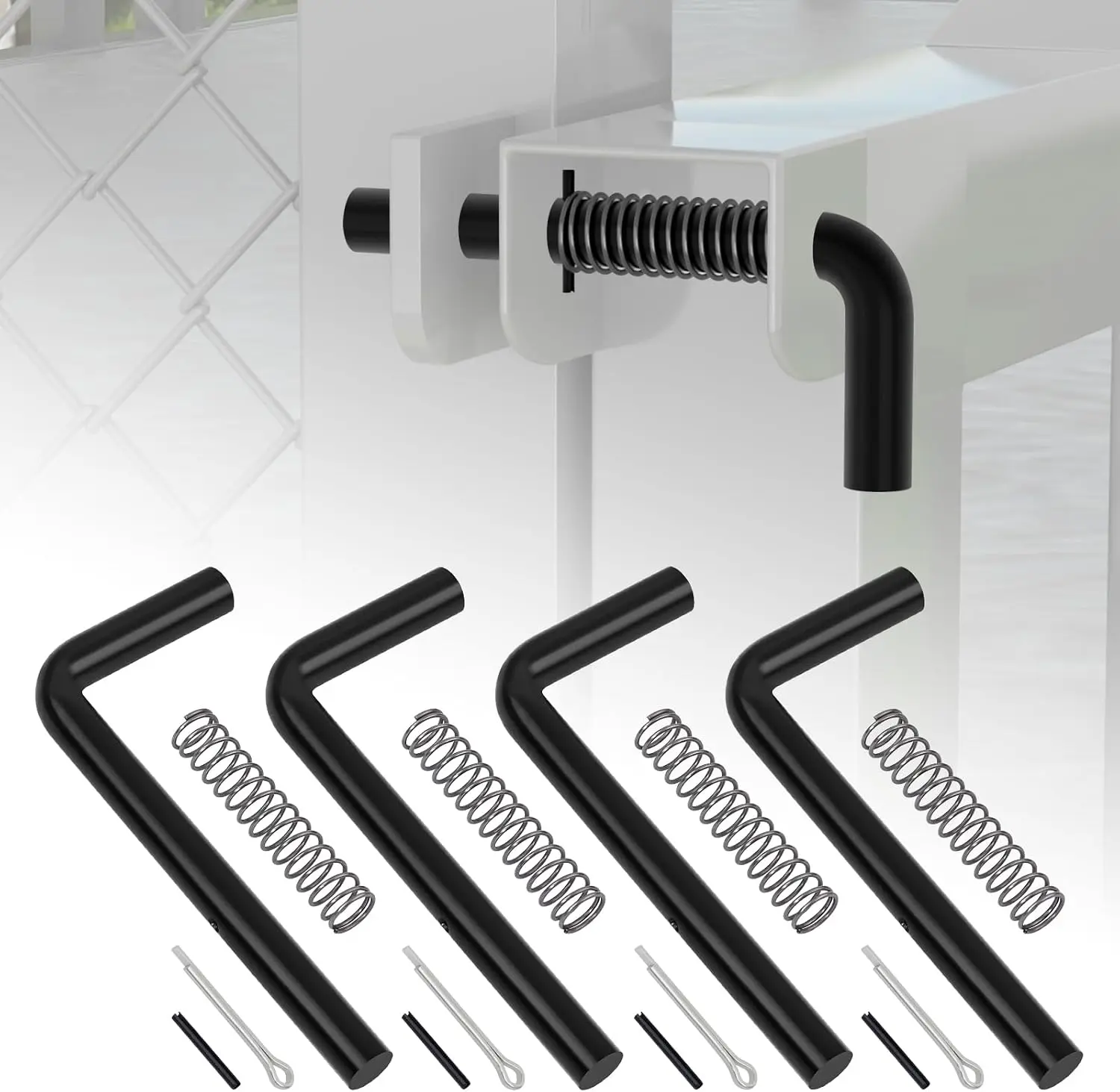4 Pack 819T Trailer Gate Spring Latch Kit with Extra Pins 4 Set Trailer Gate Pins Heavy Duty Trailer Gate Latch Repair Kit for Carry-On Utility Trailers