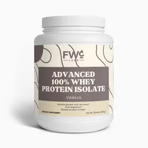 FWCLABS Advanced 100% Whey Protein Isolate (Vanilla) - Premium Daily Nutritional Drink Mix | MCT Oil & Clean Vanilla Blend - Non-GMO - Low Carb - 805g