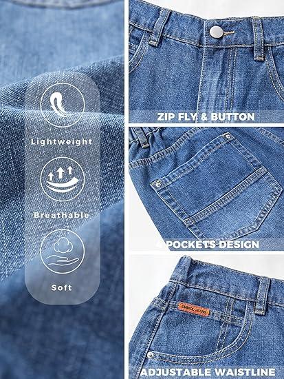 EMMIOL Baggy Jorts for Women Wide Leg Denim Shorts Y2k Mid Rise Bermuda Streetwear Boyfriend Jean Shorts with Pockets