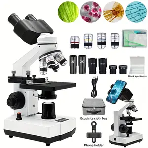 sino optical Adult Student Compound Binocular Microscope - 40X-5000X High-Magnification Large-Field Professional Biological Microscope, suitable for schools, laboratories, and home education