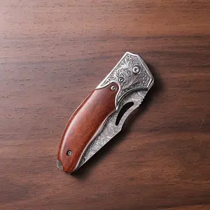 High-quality Damascus steel kitchen knife, suitable for kitchen cooking, camping and BBQ, gift for men