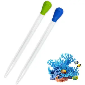 17.7 Inch Extra Long Aquarium Coral Feeder Tool Deep Tank Fish Feeding Pipette for Coral and Fish Feeding Reef Tank Maintenance Accessories 2 Colors