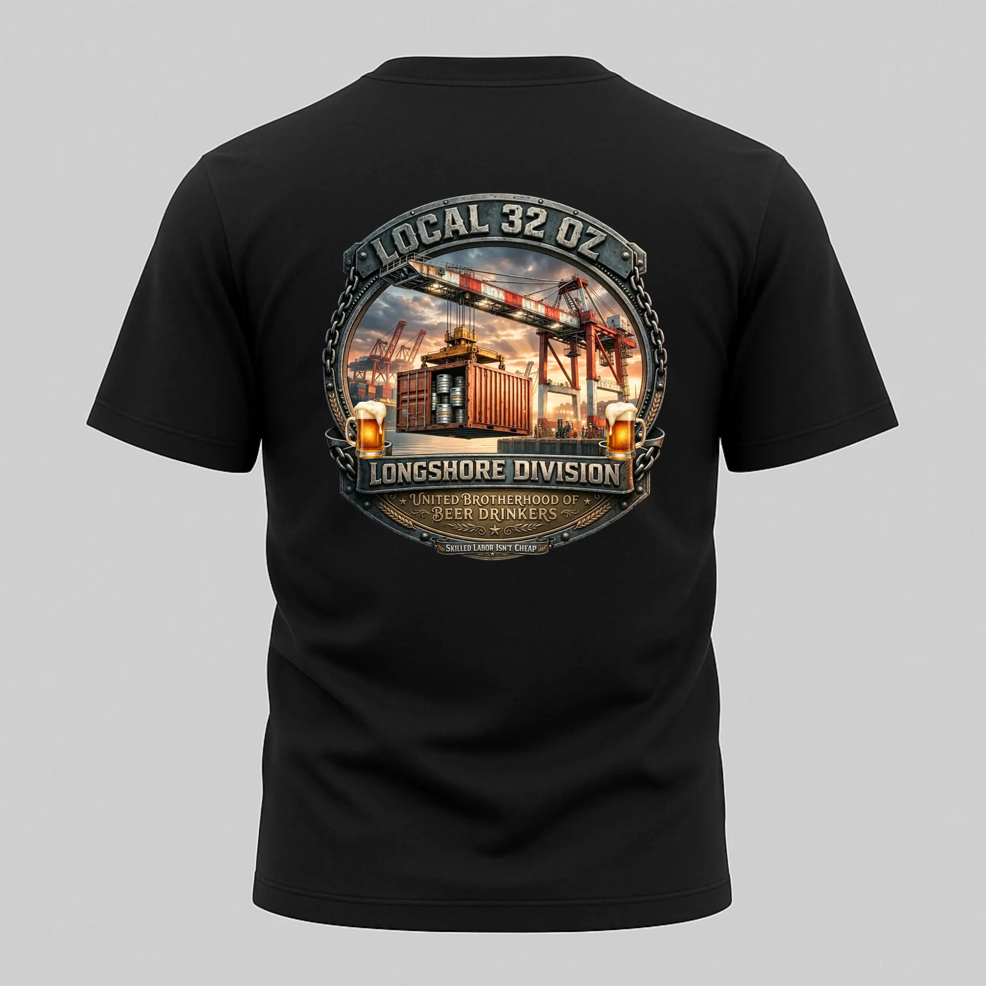Men's Short-Sleeve Relaxed Fit Local 32 oz. Longshore Division T-Shirt - Port & Crane Vintage Graphic, Casual Tops