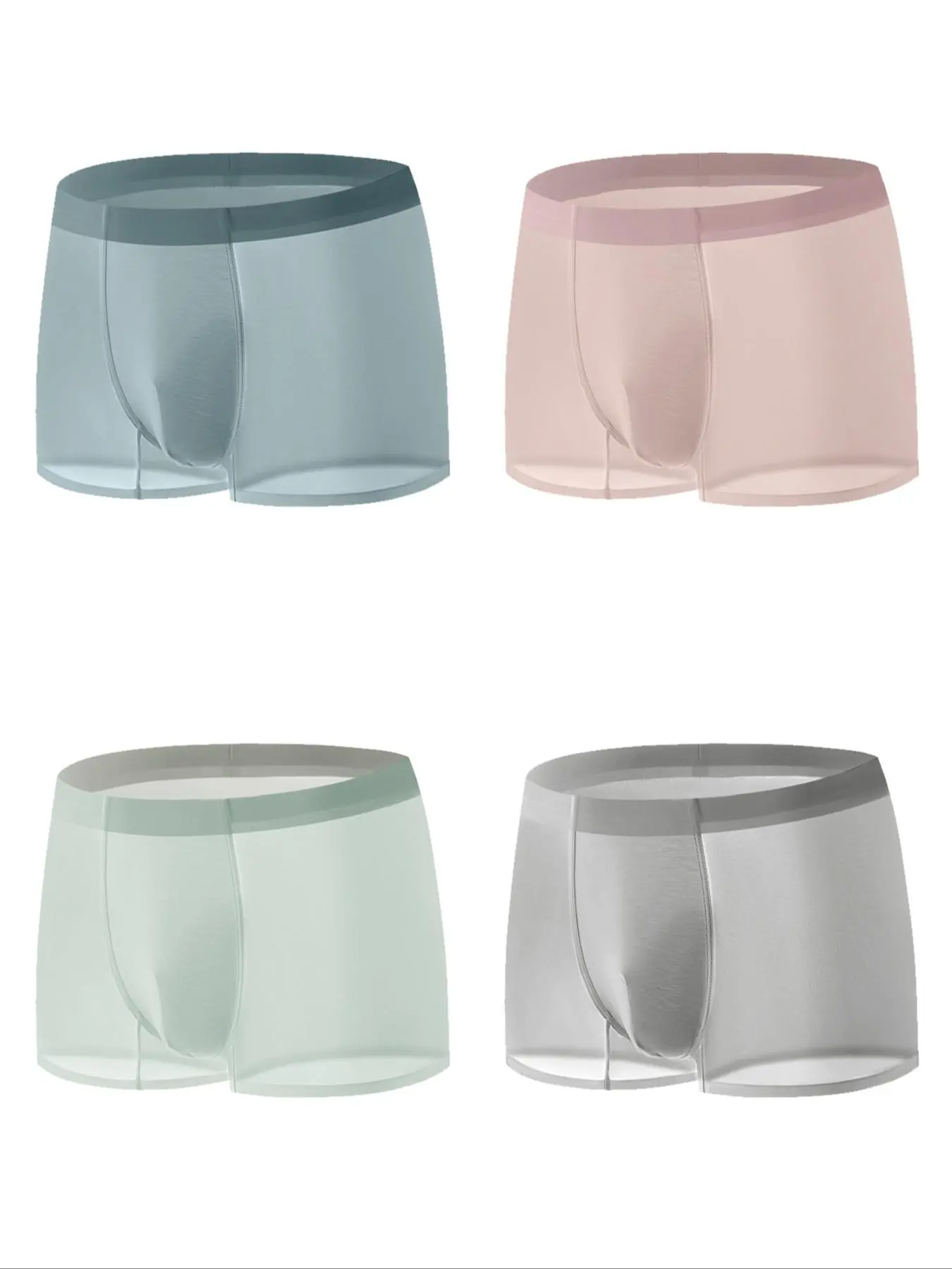 Men's Transparent Boxer Brief, Elastic Underwear, Breathable Comfortable Underwear for Daily Wear, Casual Men's Underwear for All Seasons