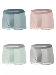 Men's Transparent Boxer Brief, Breathable Comfortable Underwear for Daily Wear, Casual Men's Underwear for All Seasons, Fashion Breathable Underwear