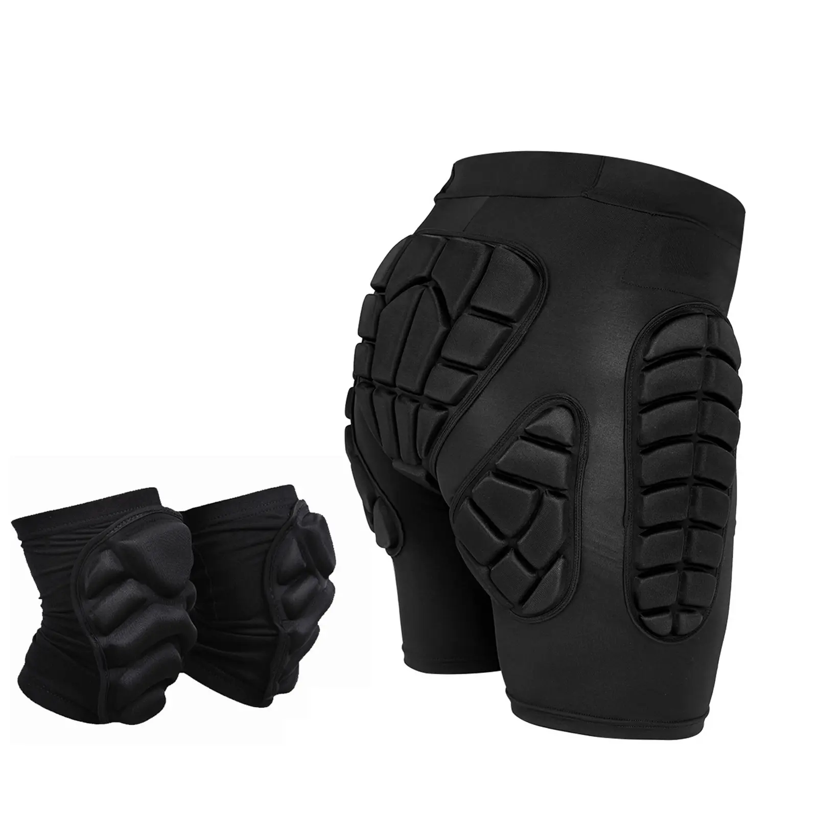 Unisex Elastic Sporty Shorts with Padded Hip Protection, Breathable Milk Silk Fabric for All-Season Skiing & Skating, Optional Knee Pads, All Seasons, Impact Shorts, Knee Protection, Multi‑Sport Ready