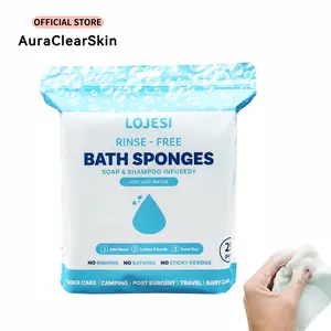 LOJESI Rinse-Free Bathing Wipes - Soap & Shampoo Infused - Hypoallergenic & pH Balanced - Ideal for Post-Surgery, Elderly, Gym, Camping, Travel - Simply Dampen, Lather, and Dry