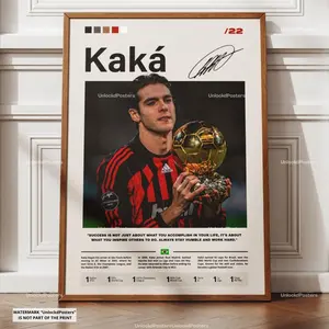 Kaká Poster, Kaká Brazil, Football Print, World Cup Soccer Decor, Football Legend Artwork, Kaká Soccer Wall Art, Kaka Print, Sports
