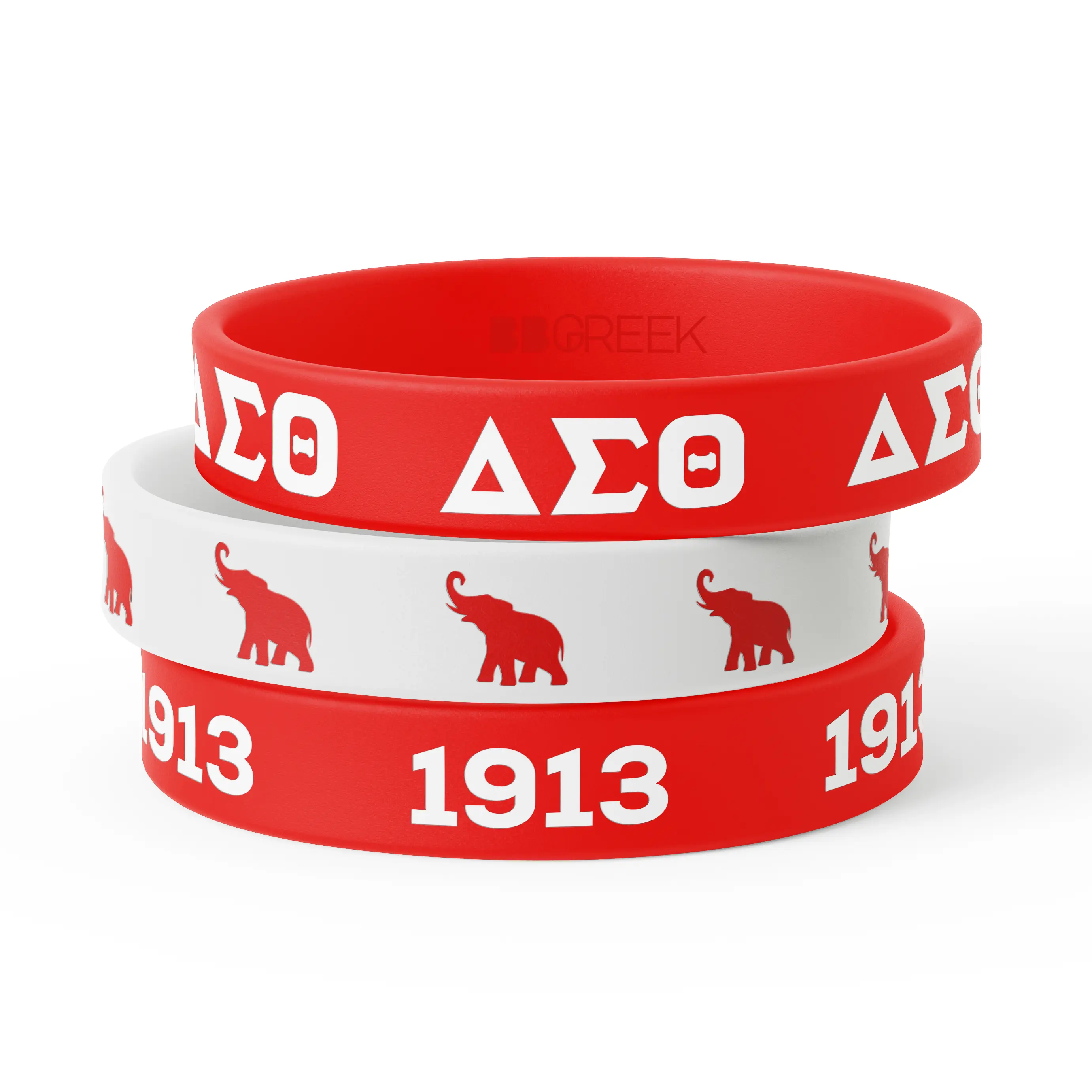 BBGreek - Delta Sigma Theta -  Set of Three Silicone Bracelet - Official Vendor