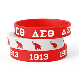 BBGreek - Delta Sigma Theta -  Set of Three Silicone Bracelet - Official Vendor
