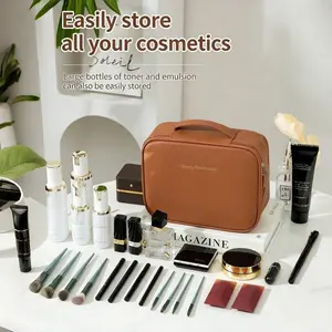 Large Capacity Portable Makeup Bag, Multi-Compartment Cosmetic Organizer, Waterproof Travel Toiletry Pouch, Ideal for Daily Use & Gifts