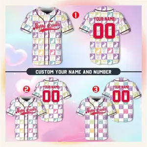 Custom Easter Baseball Jersey, Personalized Bunny Shirt, Happy Easter Outfit, Pastel Sports Jersey, Family Easter Gift, Festival