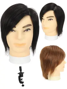 Human Body Model Mannequin Head Hair Styling Dummy, 10 Inch Male Wig Head Mold, Real Human Hair, Can Be Perm Dye Bleach