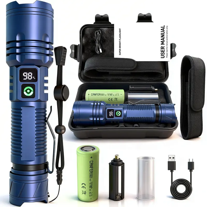 GISAEV Rechargeable LED Flashlights High Lumens