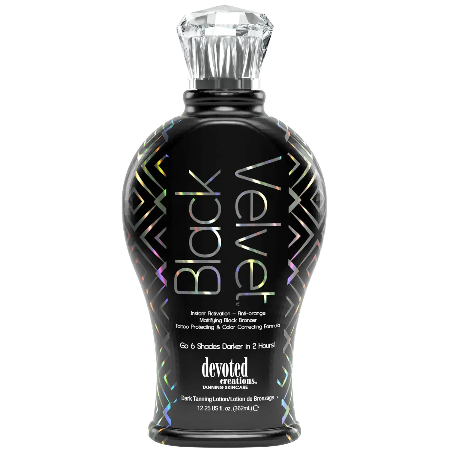 Devoted Creations Black Velvet Anti-Orange Mattifying Black Bronzer Tanning Lotion – 12.25 oz Matte Skincare