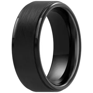 ThunderFit Silicone Rings for Men, Black Matte Silicone Wedding Bands, 2.8 mm Thick, Men’s Rubber Engagement Bands, 1/3 Variety Multipack