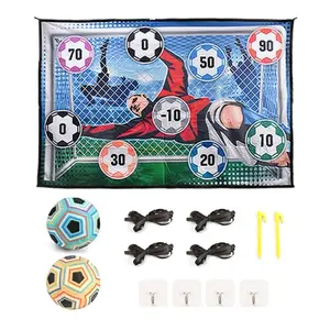 Soccer Game Set for Indoor and Outdoor Fun, hot toys， Includes Velcro Ball and Foldable Fleece Goal, Ideal Gift for Ages 3-8