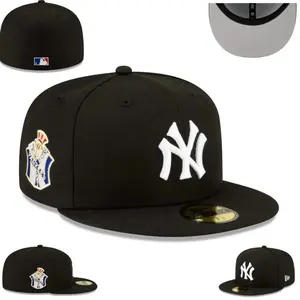 New Era New York Yankees Fitted Cap – Size 7 1/4 - Black & White Colorway with Yankees Side Patch