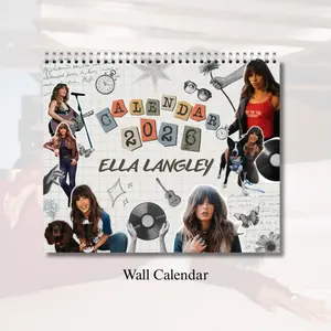 2026 Ell@ L@ngl3y Inspired Band Desktop & Wall Calendar, Retro Country Music Home Decor, Vintage Western Aesthetic Style Wall Calendar