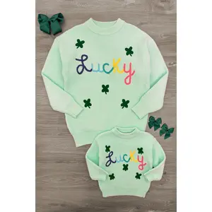Mom & Me - "Lucky" Mint Knit Sweater